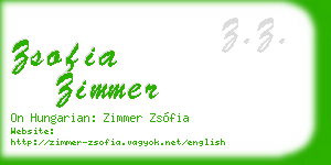 zsofia zimmer business card