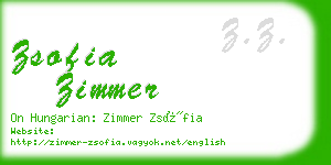 zsofia zimmer business card
